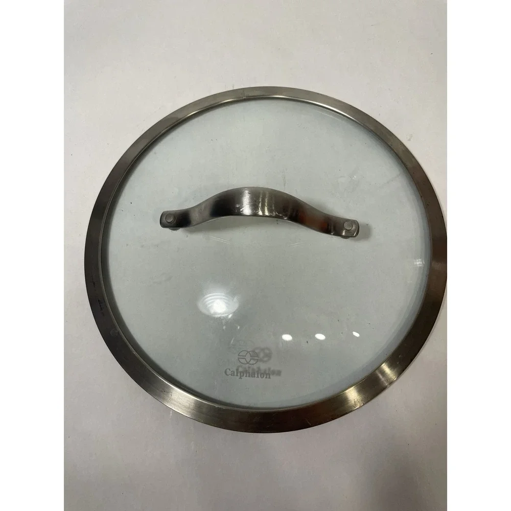 Glass Lid For Pan Or Pot 10inches Round With Metal Handle Black Grip Kitchen